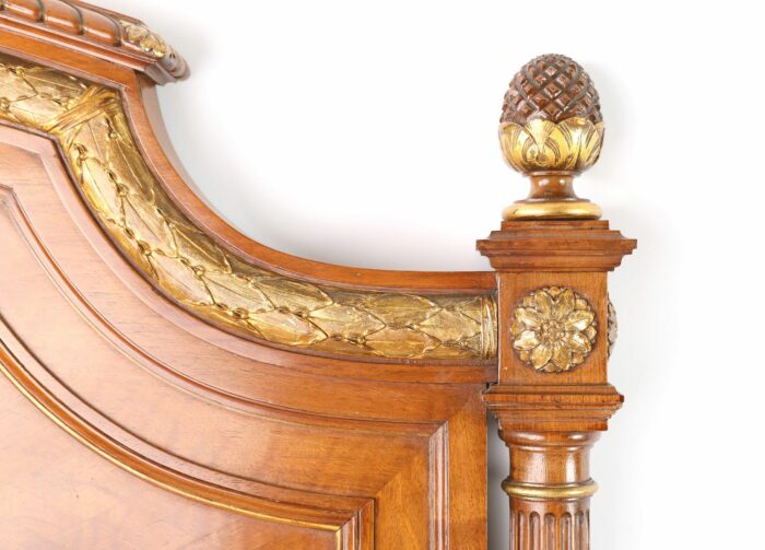 French Antique Parquetry Queen Size Bed - Image 3