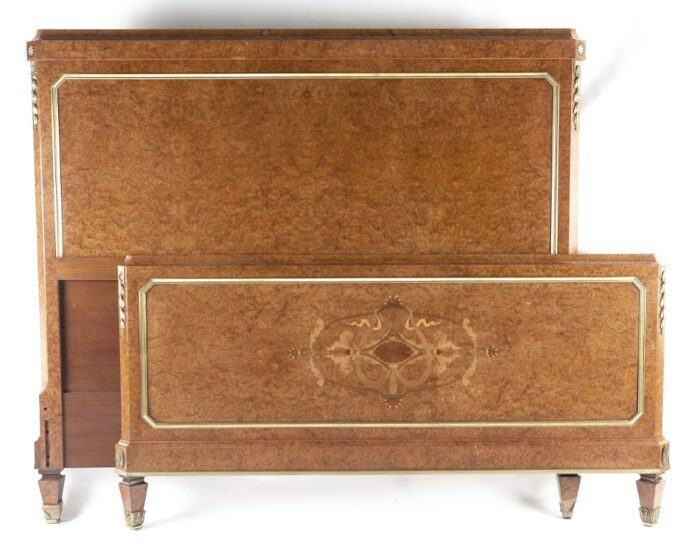 French Art Deco Amboyna Queen Size Bed - Image 7