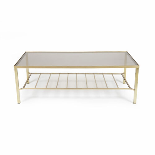 French ArtDeco Brass and Glass Coffee Table 2330Q 2 scaled