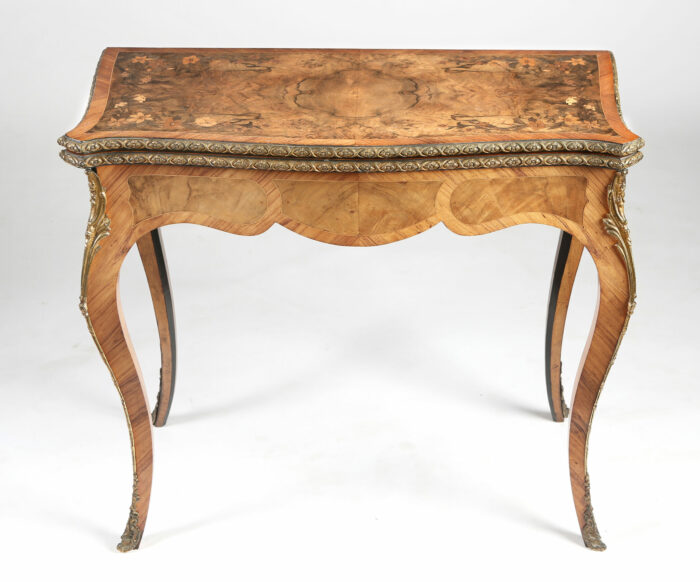 French Marquetry Card Table - Image 6