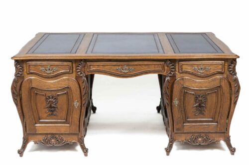 French Oak Antique Partners Desk 0 scaled