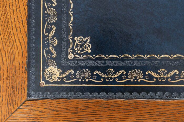 Antique French Oak Partners Desk - Image 9