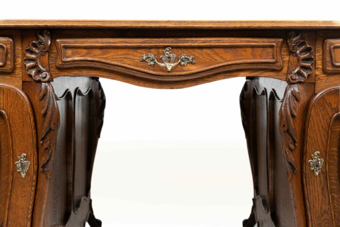 Antique French Oak Partners Desk - Image 10