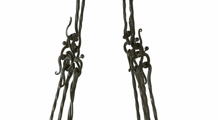 French Wrought Iron Antique Chandelier - Image 5