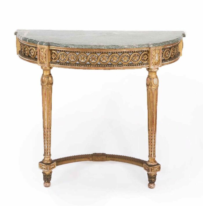 Gilded Demi Lune Console Table