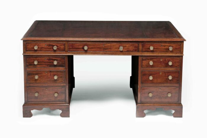 Large English Mahogany Partners Desk - Image 4