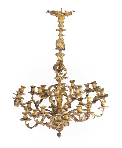 Large 19th Century French Ormolu Chandelier 2337R 1