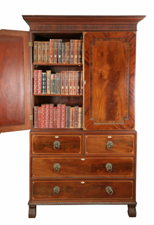 Late 18th Century English George III Linen Press 22N1 a scaled scaled