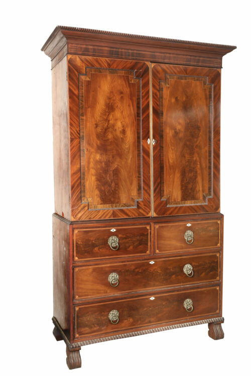 Late 18th Century English George III Linen Press 22N1 b scaled scaled