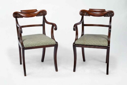 Pair 19th Century English Regency Carver Chairs 2315Q a scaled
