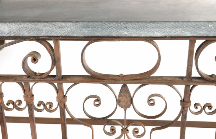 Pair 19th Century French Iron Console Tables - Image 7