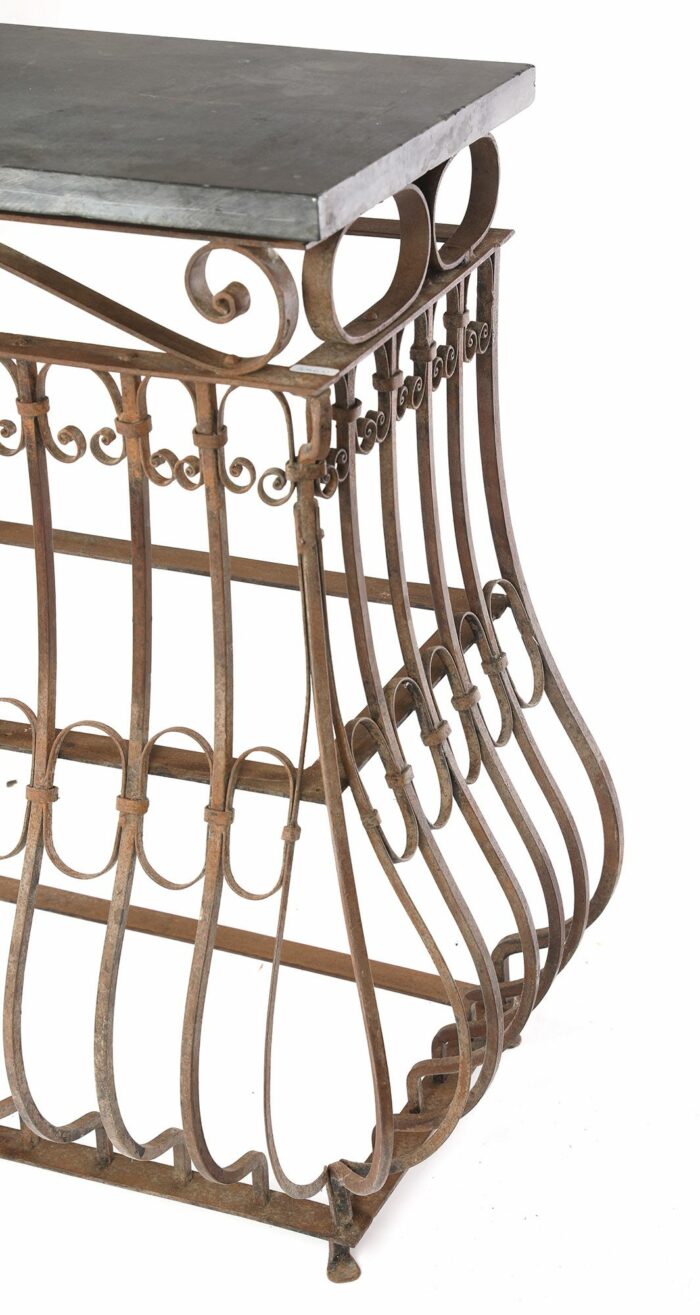 Pair 19th Century French Iron Console Tables - Image 6