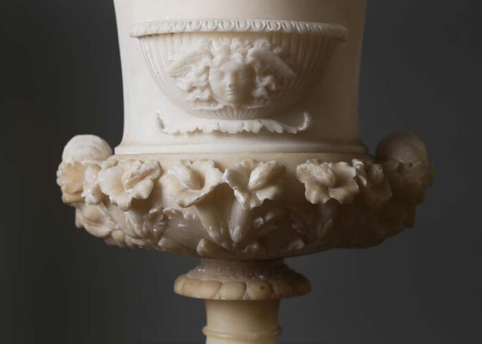 Pair Alabaster Urns - Image 4