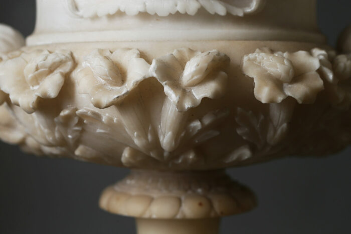Pair Alabaster Urns - Image 3