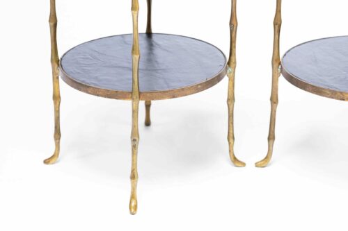 Pair Antique Brass Side Tables 2352Q c scaled
