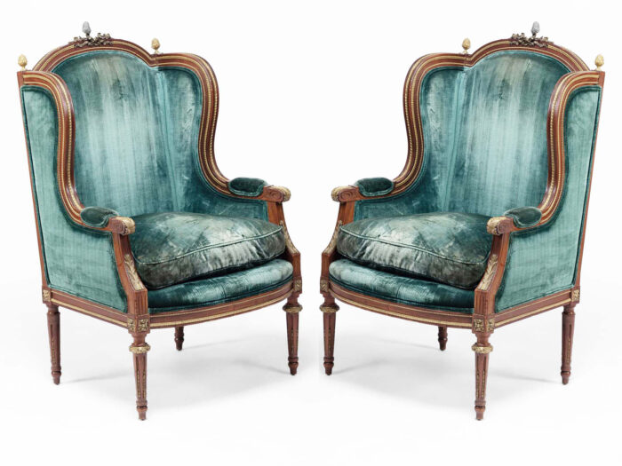 19th Century Pair French Louis XVI Armchairs