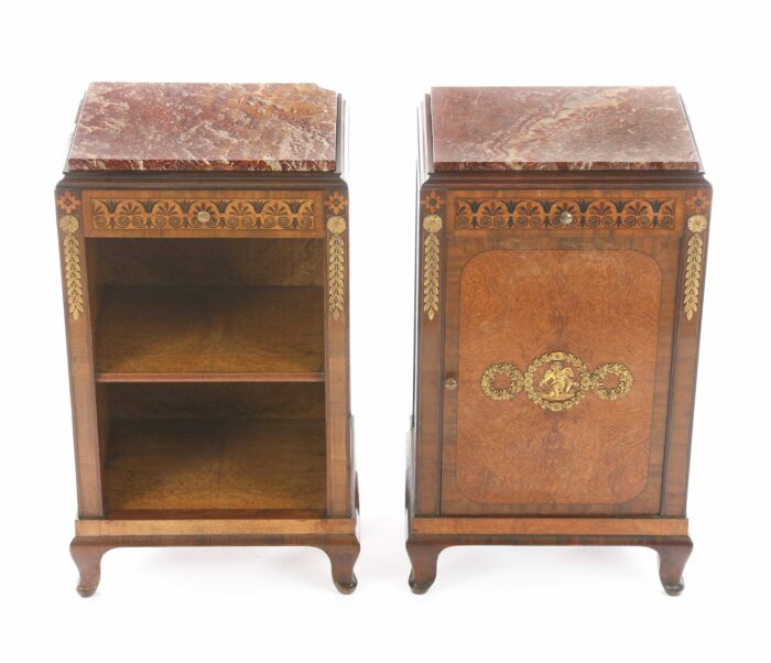 Pair French Art Deco Bedside Tables 2022N gg