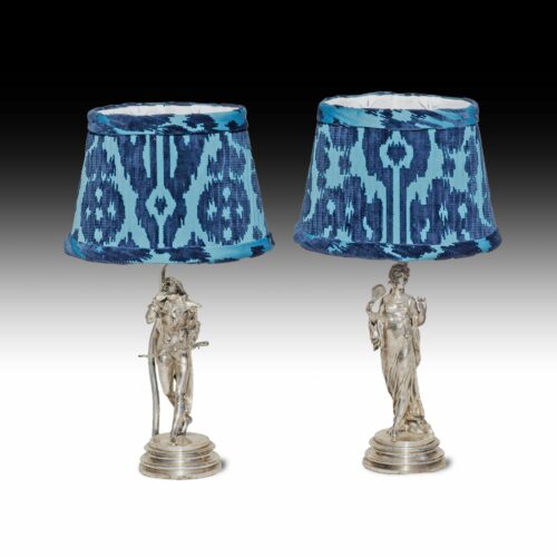 Pair Late 19th Century Silver Plate Lamps 2337Q aa scaled