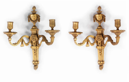 Pair Pair French Gilded Bronze Wall Sconces 2324R a 1 scaled