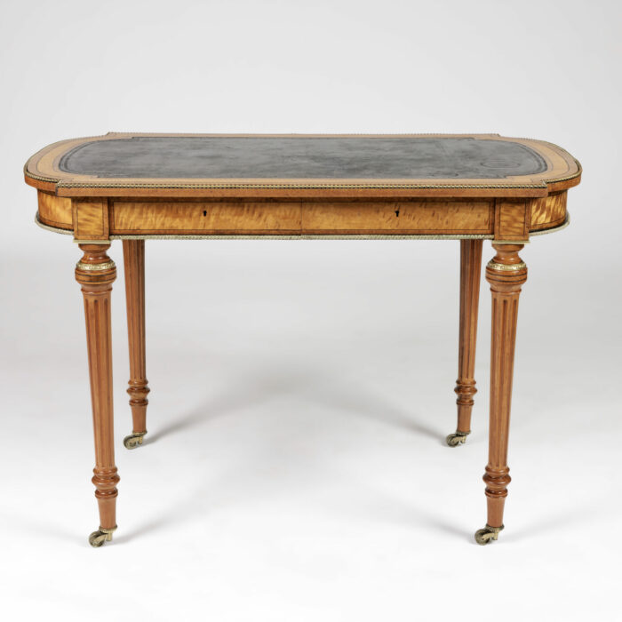 19th Century English Satinwood Writing Table by Edwards & Roberts - Image 7