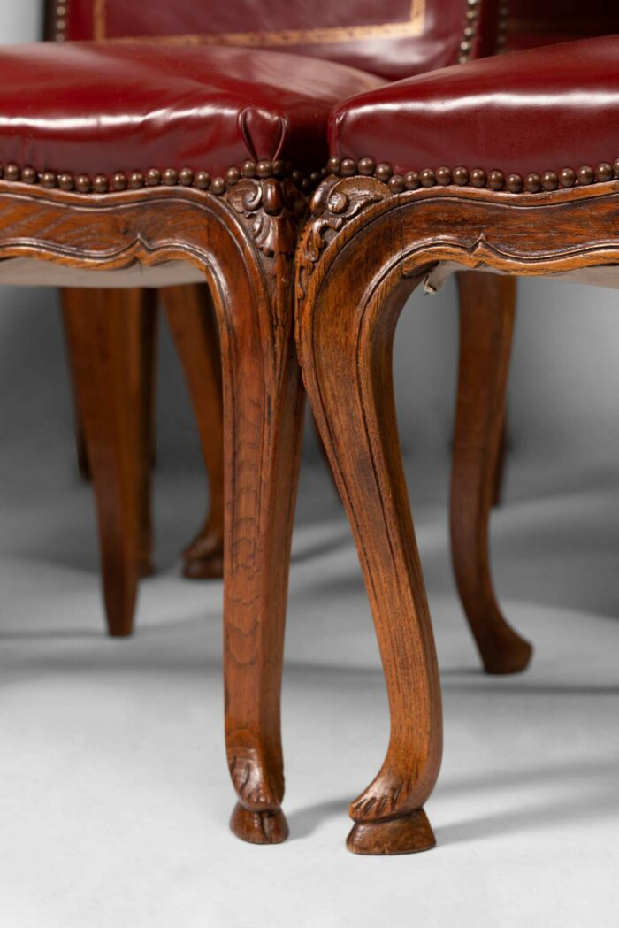 Set 6 19th Century French Oak Louis XV Chairs - Image 3