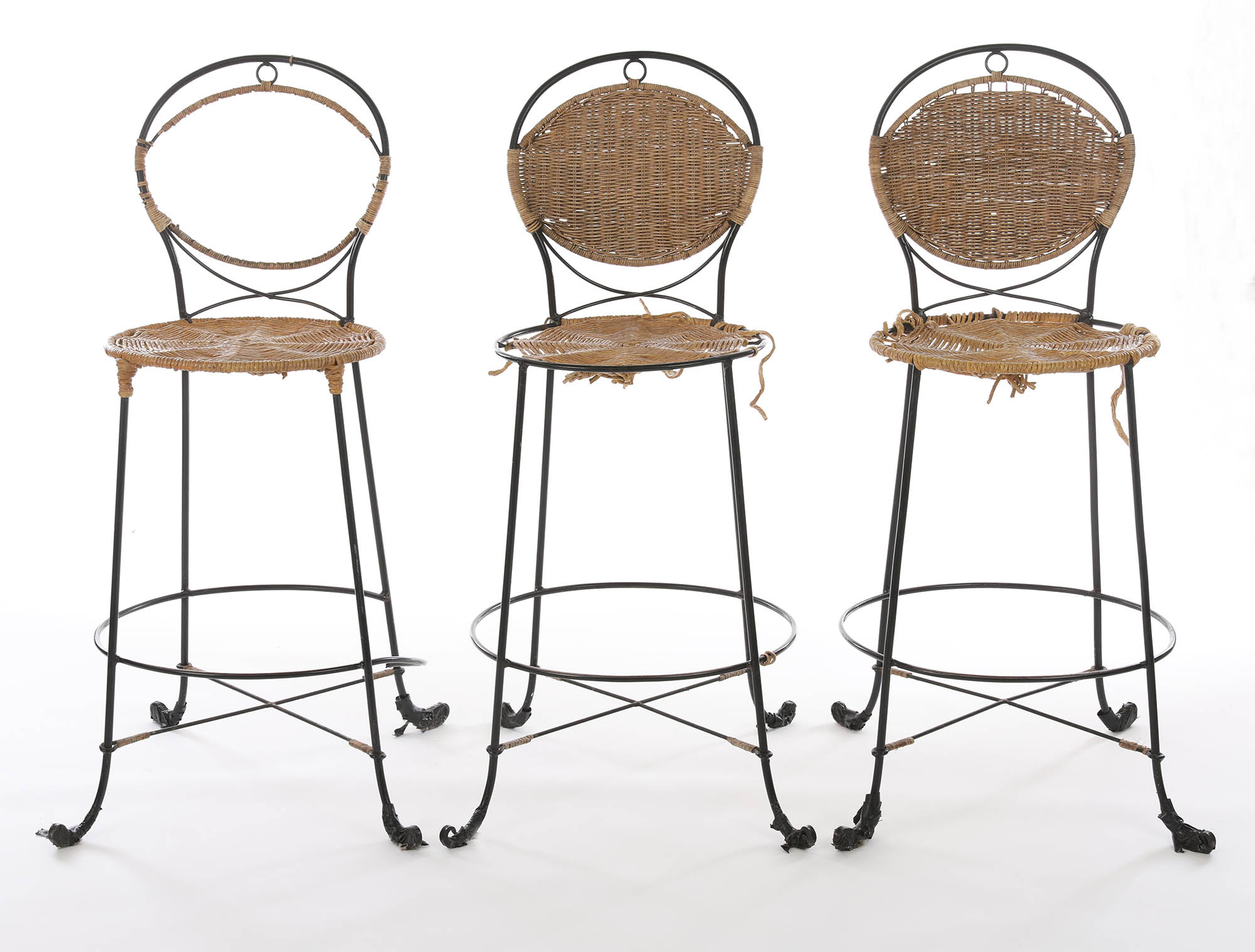 Set of Three French Provincial Bar Stools Wallrocks Antiques