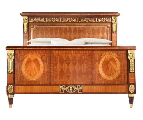 aExceptional French Marquetry Queen Bed 2119O 1
