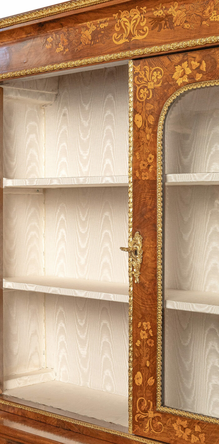 Marquetry Antique Bookcase Cabinet - Image 3