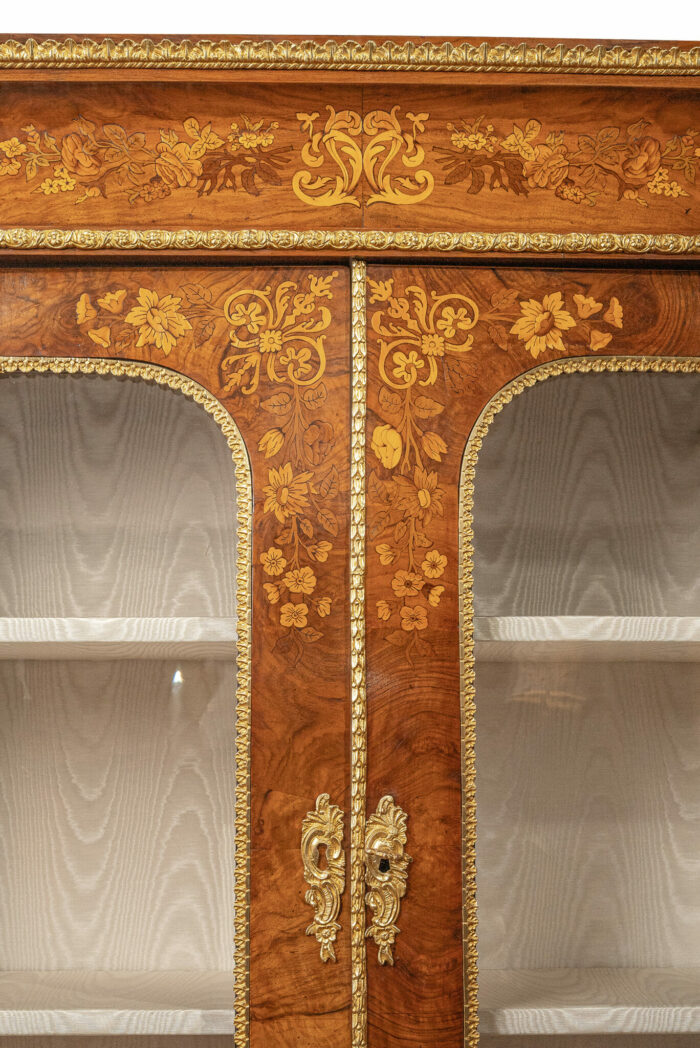 Marquetry Antique Bookcase Cabinet - Image 5