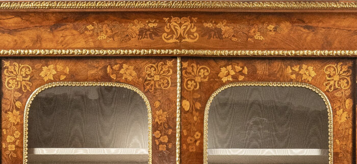 Marquetry Antique Bookcase Cabinet - Image 6