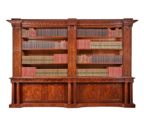 antique breakfront bookcase c33