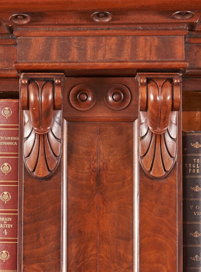English Mahogany Antique Breakfront Bookcase - Image 9