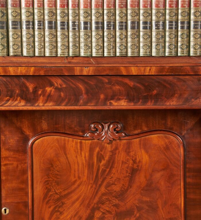 English Mahogany Antique Breakfront Bookcase - Image 6