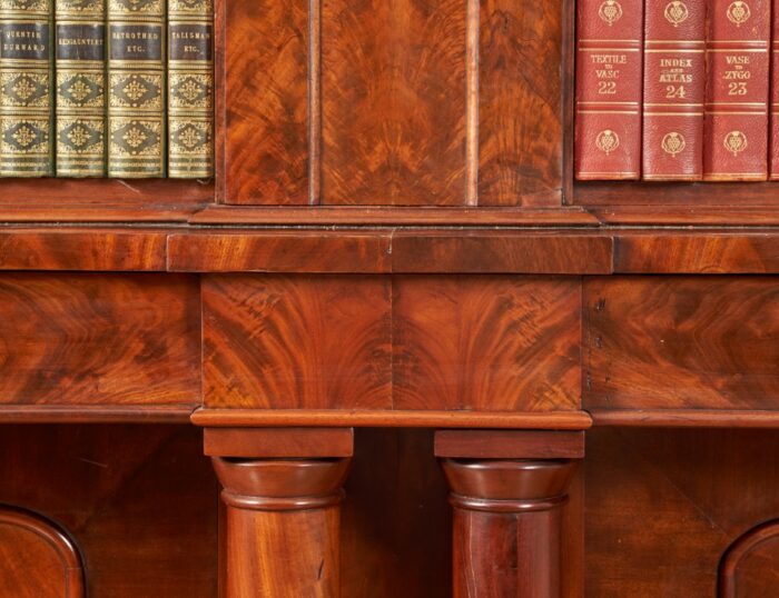English Mahogany Antique Breakfront Bookcase - Image 3