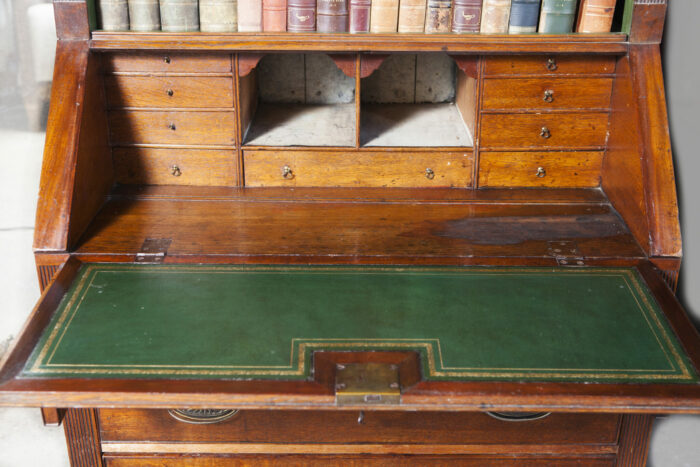 18th Century English Georgian Oak Antique Secretaire Bookcase - Image 5