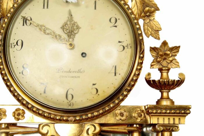 antique clock giltwood swedish 8445 a