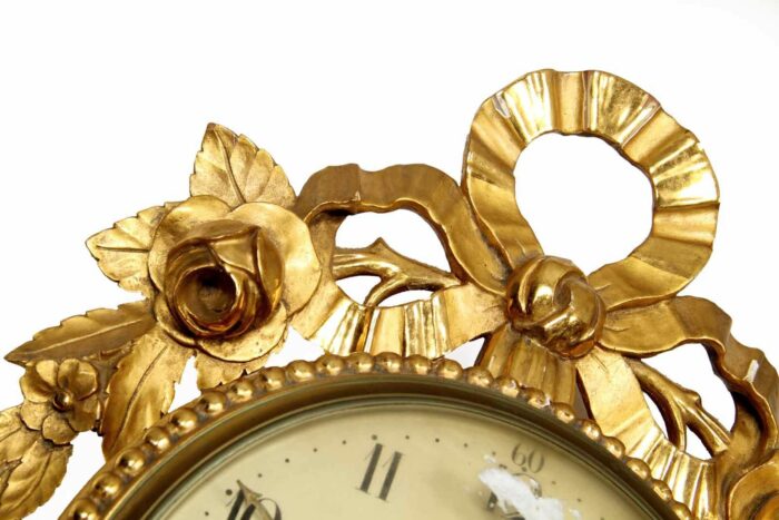 Fine 19th Century Swedish Gilt-Wood Antique Clock - Image 5