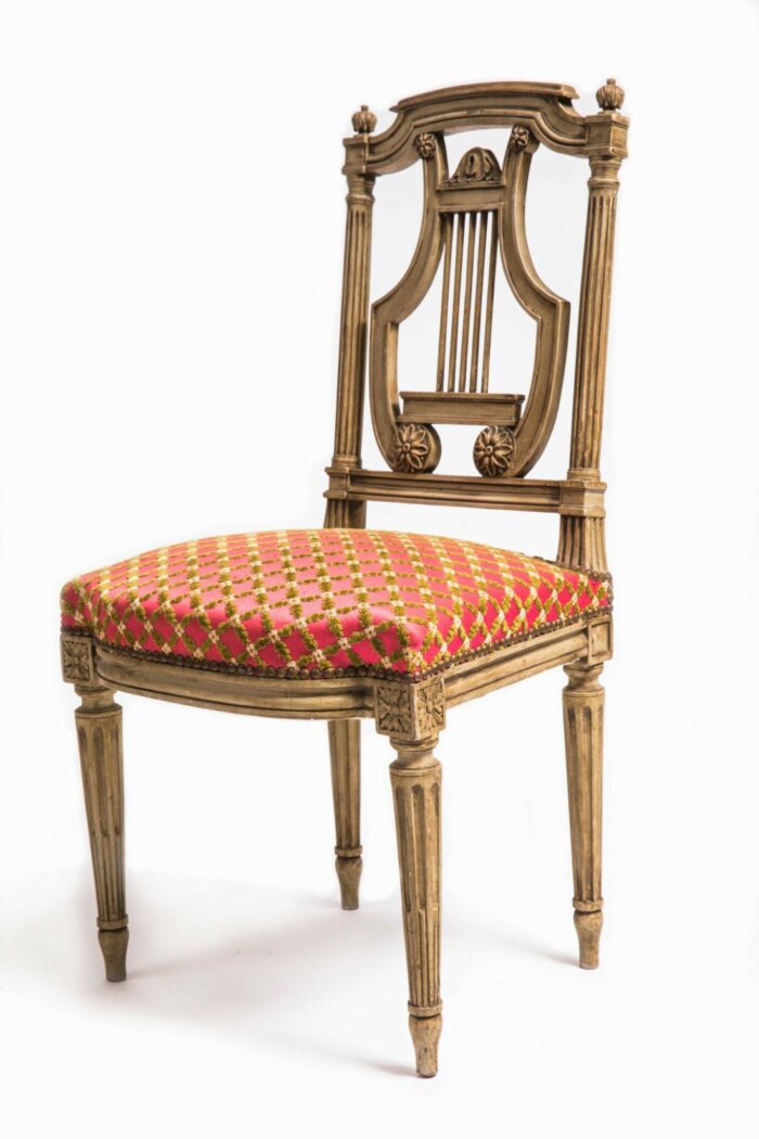 Set Of 6 19th Century French Decorated Louis XVI Dining Chairs - Image 2