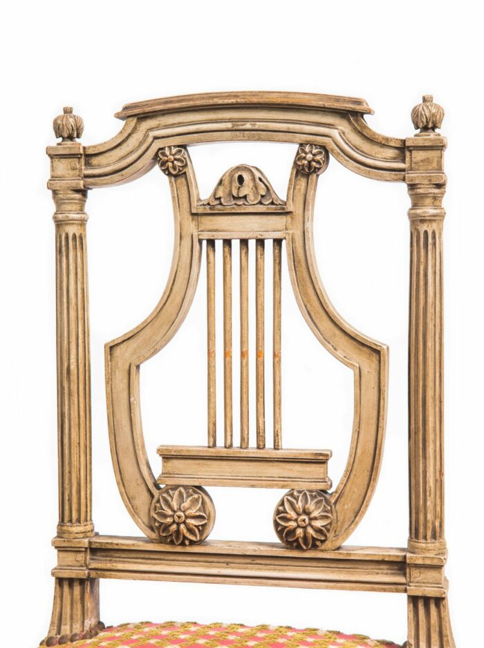 Set Of 6 19th Century French Decorated Louis XVI Dining Chairs - Image 6