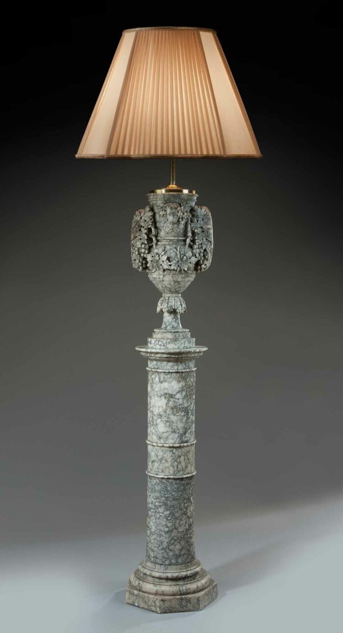 Pair Fine 19th Century Alabaster Antique Floor Lamps - Image 5