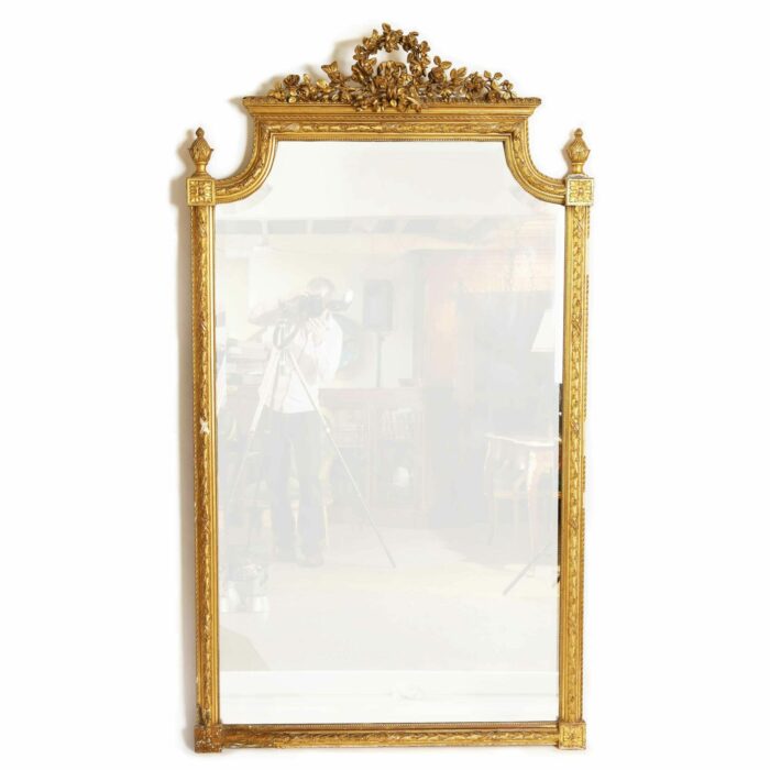 Large 19th Century French Antique Gilt Mirror