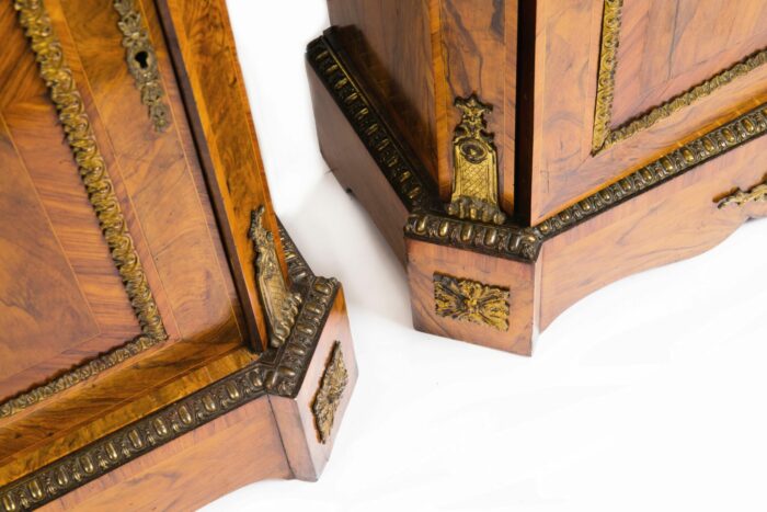 19th Century Pair Inlaid Pier Cabinets - Image 6