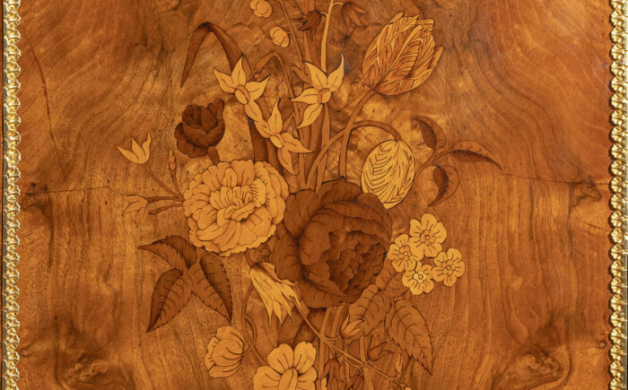 Marquetry Antique Bookcase Cabinet - Image 9