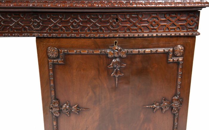 19th Century English Chippendale Pedestal Desk - Image 4