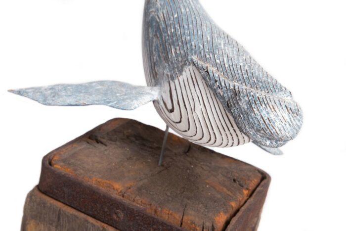 Pair Contemporary Sculpted Whales - Image 4