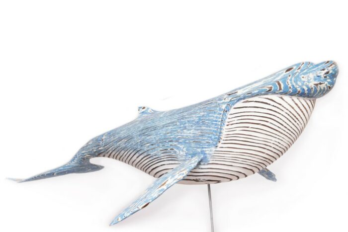 Pair Contemporary Sculpted Whales - Image 7