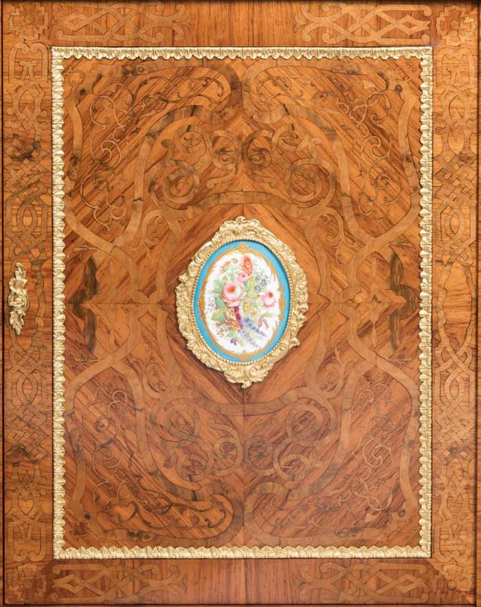 English Marquetry Side Cabinet - Image 3