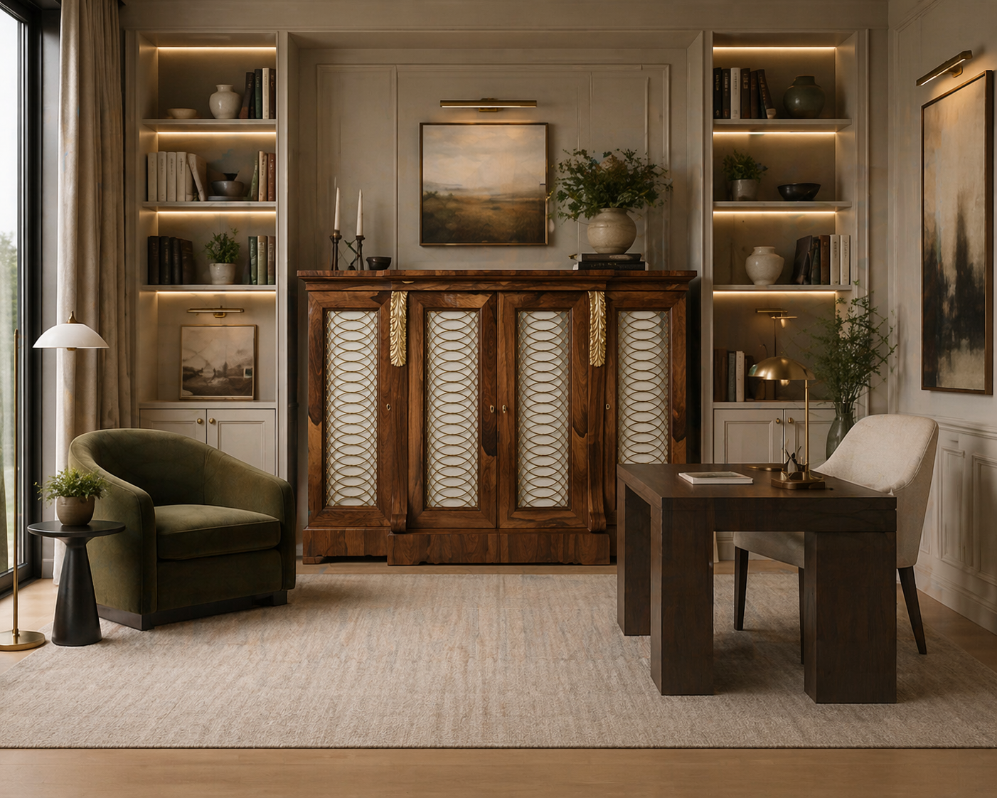 Fine quality 19th century English regency side cabinet