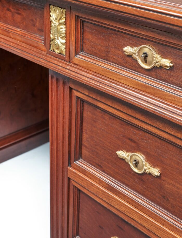French Antique Pedestal Desk - Image 5
