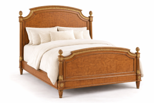 19th century French parquetry antique bed